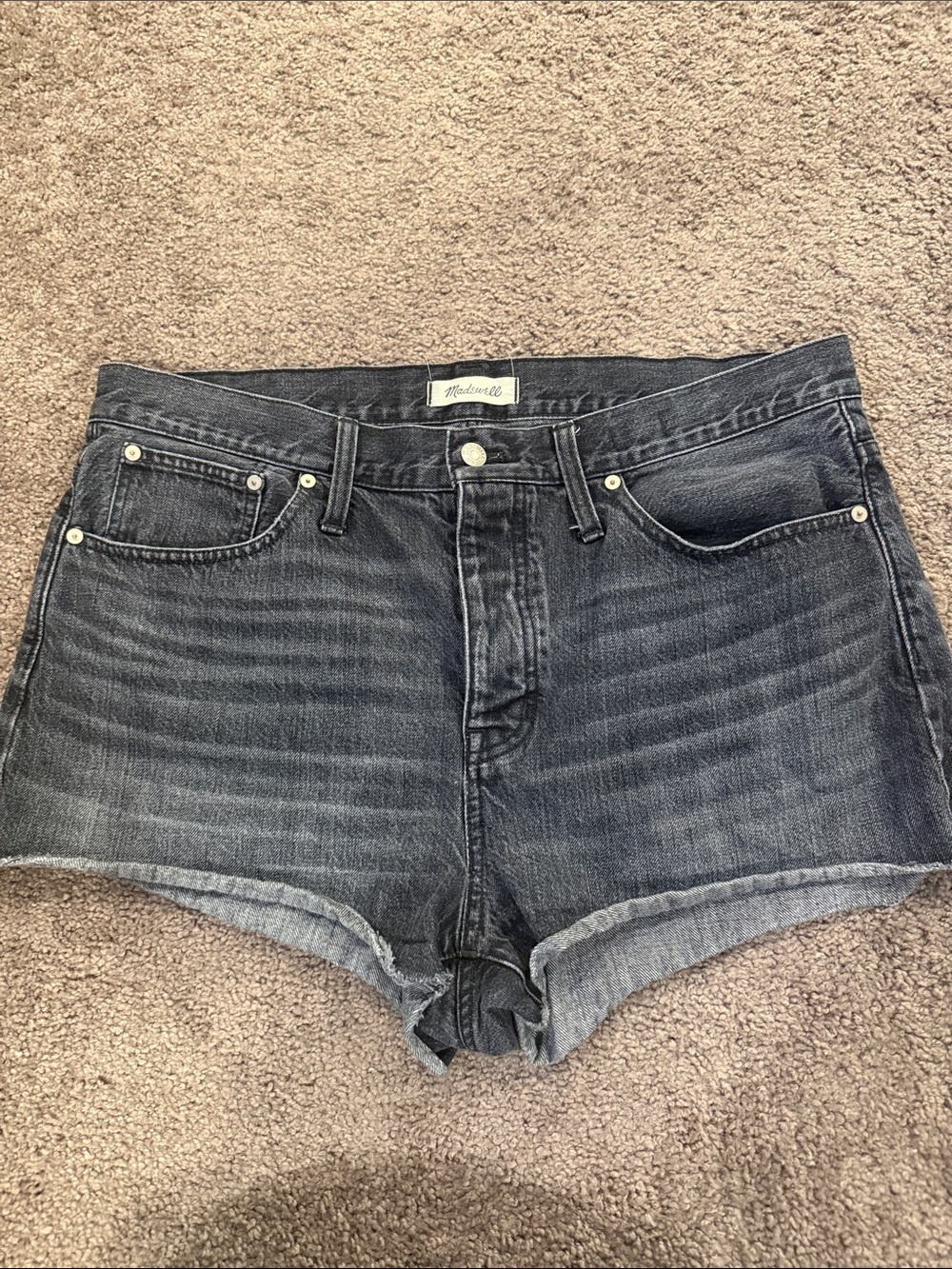 Madewell Blackish Washed Relaxed Fit Denim Cutoff Shorts